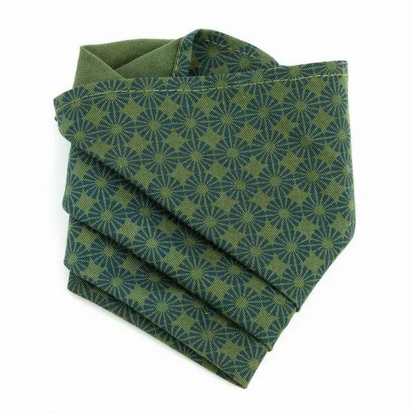 El Puente El Puente Einstecktuch | Fair Trade & Handmade aus Indien, Grün,blau, – Produktbild 1 von 3
