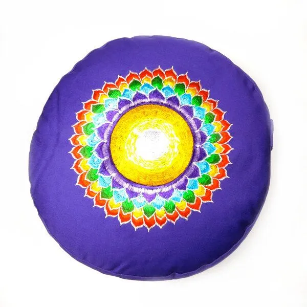 Just Be Just Be Chakra Meditations- und Yogakissen, rund, Violett, – Produktbild 1 von 4