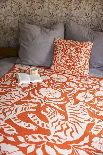 Tranquillo Tranquillo Strickdecke TIGRANA, Orange, – Produktbild 3 von 5