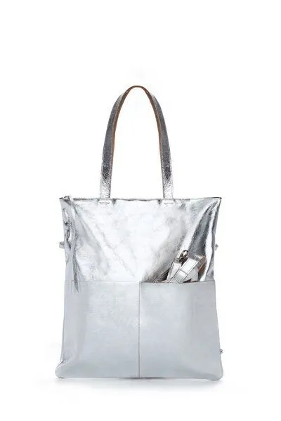 ELEKTROPULLI Ledertasche MARA von ElektroPulli, Silber, – Produktbild 4 von 4