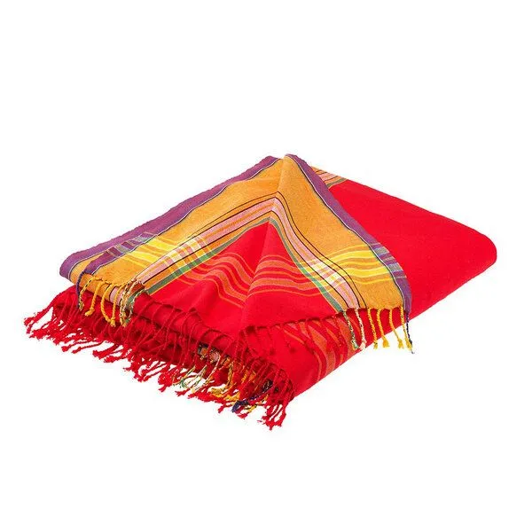 weltPartner weltPartner Baumwolltuch, Strandtuch, Sarong "Kikoi", Rot, – Produktbild 1 von 3