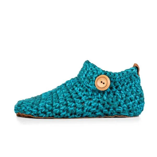 Kingdom of Wow Knit Boots aus weichem Wollgarn – Damen & Herren, gehäkelt & handgefertigt | Kingdom of Wow, Glacier teal, – Produktbild 5 von 5