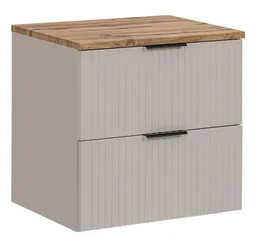 Lomadox Waschtisch ADELAIDE-56-CASHMERE, Waschtischschrank, kaschmir und Eiche mit gerillter Front, 60cm breit – Produktbild 1 von 1