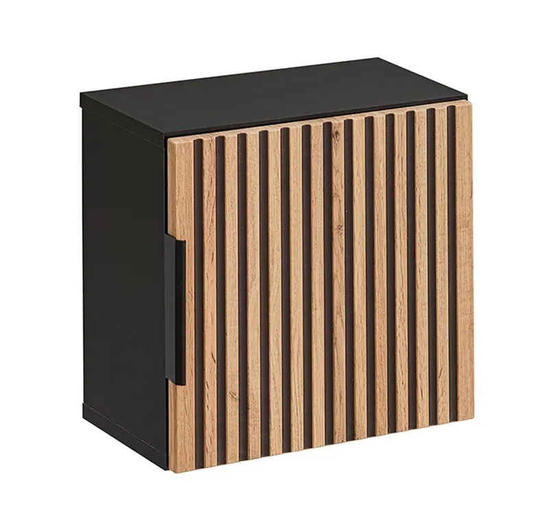 Lomadox Hängeschrank XANTEN-56 anthrazit, Wotan Eiche Nb., Tür, B/H/T: 35/35/22 cm, Braun|grau, – Produktbild 2 von 5