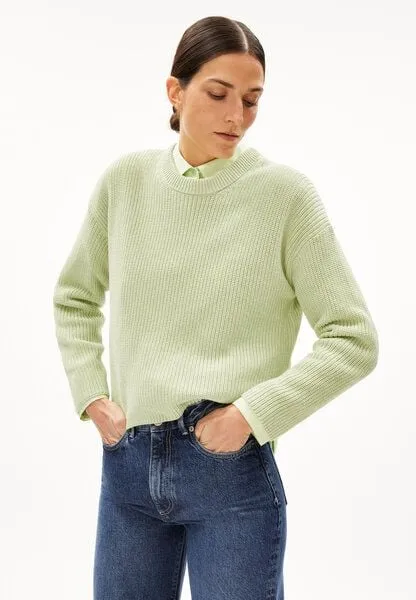 ARMEDANGELS ARMEDANGELS NURIAAS - Damen Pullover Loose Fit aus Bio-Baumwolle, Pastel green, – Produktbild 1 von 4
