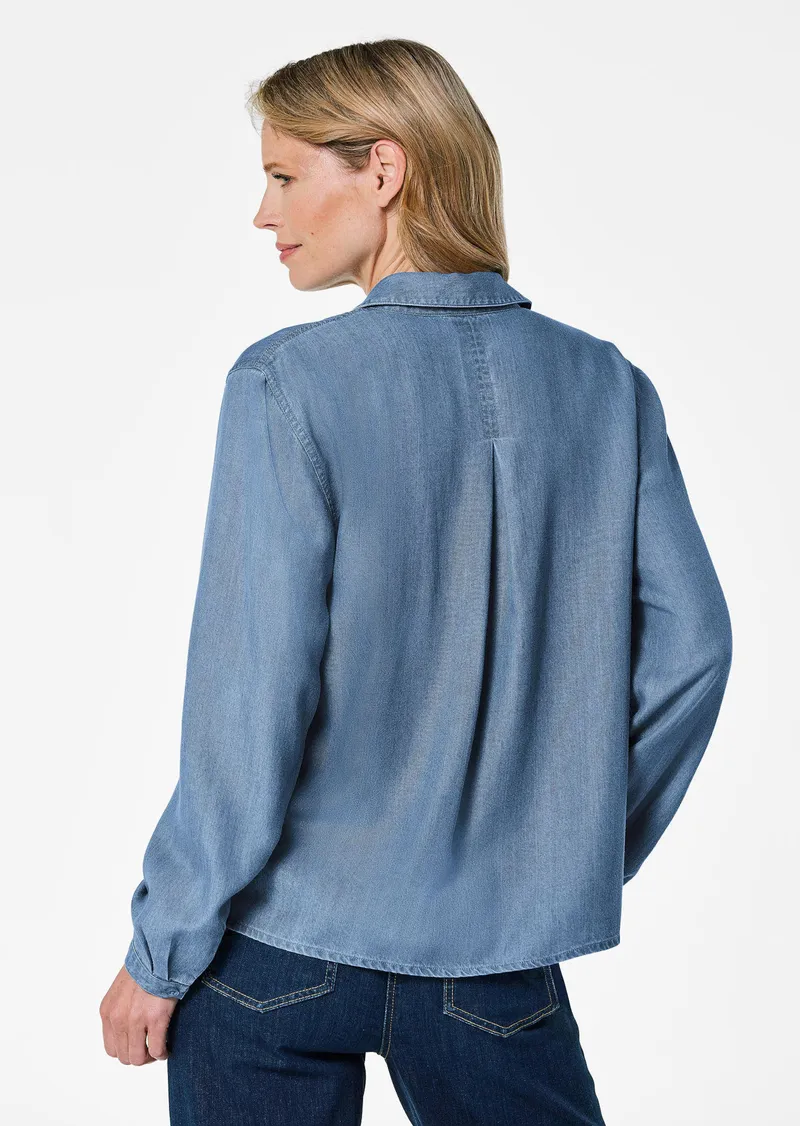 Goldner Bluse Denim in Tencel-Qualität - blau - Gr. 52 von Goldner Fashion, Blau, – Produktbild 3 von 3