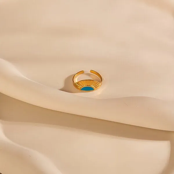 ELEKTROPULLI Größenverstellbarer SUNSET Ring ca. Ø 18 mm von Elektropulli, Gold, – Produktbild 2 von 3