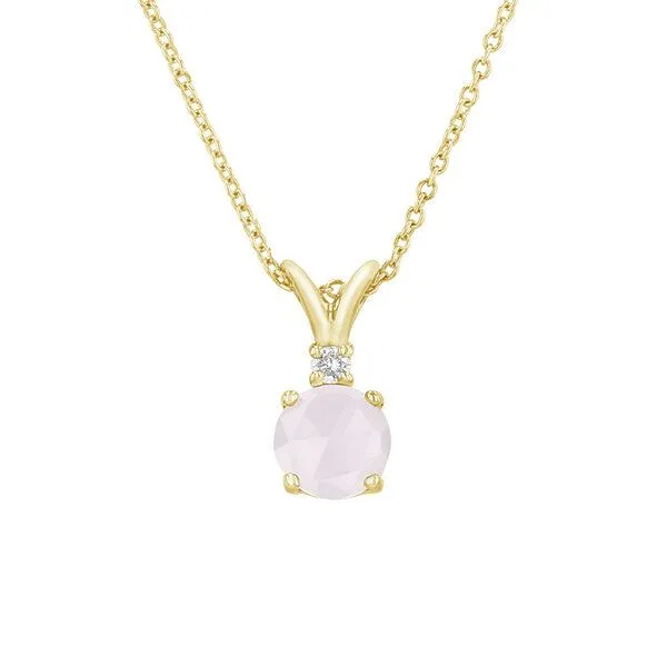 Eppi Eppi Goldener Anhänger mit Rosenquarz und Diamant Timotei – Produktbild 4 von 4