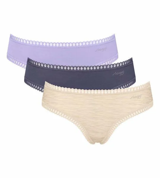 Sloggi Sloggi 3er Pack GO Crush Hipster Slip Bio-Baumwolle, Lilac - light combination, – Produktbild 1 von 4