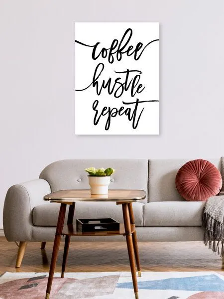 Photocircle Photocircle Poster / Leinwandbild - Coffee Hustle Repeat – Produktbild 2 von 4