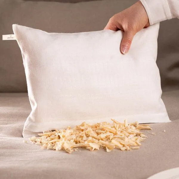 nahtur-design nahtur-design Zirbenkissen aus Bioleinen | groß | 25 x 35 cm, Weiss (gemustert), – Produktbild 2 von 4