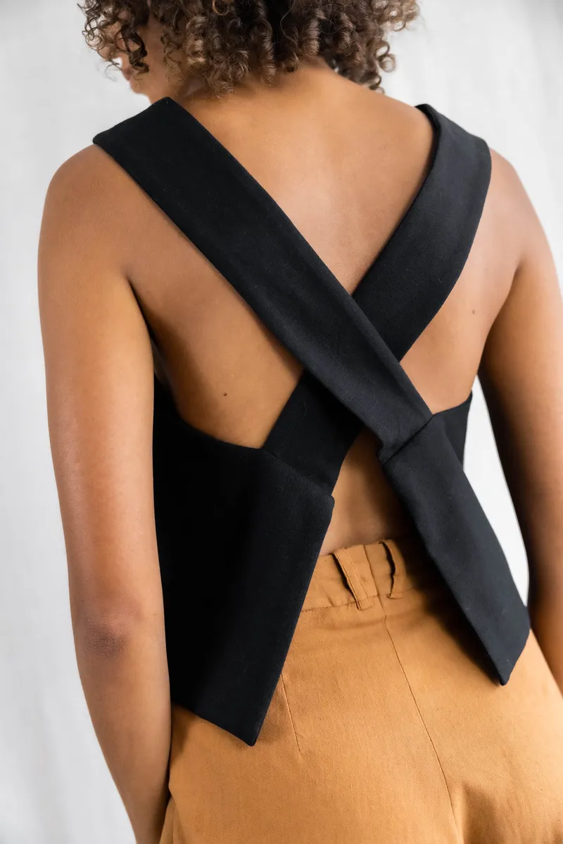Jyoti - Fair Works Jyoti - Fair Works Damen vegan Top Pallavi Schwarz, Schwarz, – Produktbild 1 von 2