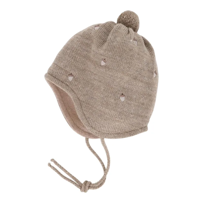 Maximo Maximo Winter-Strickmütze mit Bommel Eichel-Stickereien, Braun, – Produktbild 1 von 1