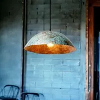 Moogoo Creative Africa Moogoo Creative Africa Deckenlampe Hängeleuchte aus recycelten Ölfässern 38-42cm Durchmesser Industrial Design Upcycling, Türkis, – Produktbild 1 von 1