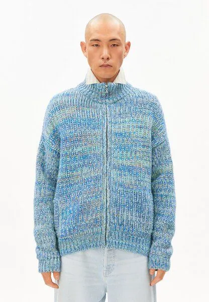 ARMEDANGELS ARMEDANGELS UN-WASTED Herren Cardigan aus Bio-Woll Mix, Smart lilac-apple neon-dynamo blue, – Produktbild 1 von 4