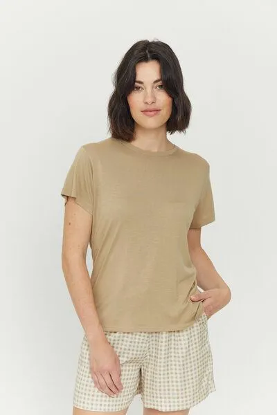 Mazine Mazine T-Shirt - Leona T - aus EcoVero, Natur (sandy olive), – Produktbild 1 von 4