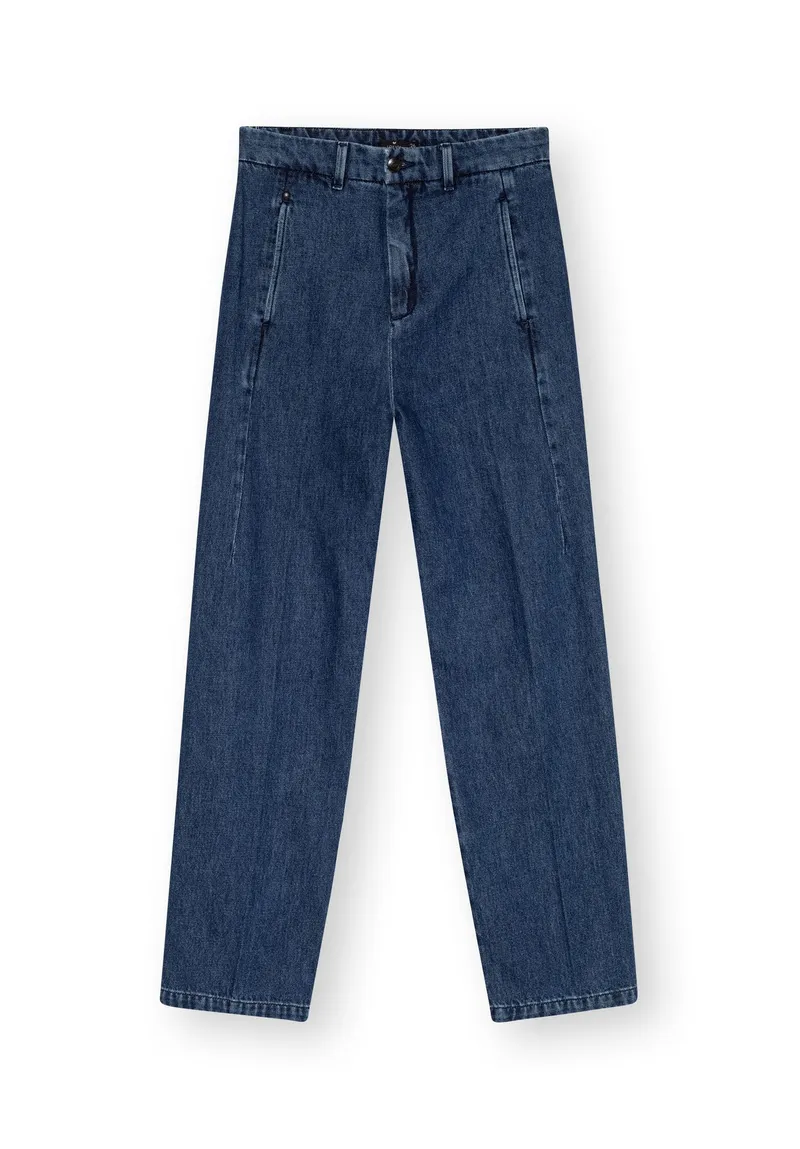 Lovjoi LOVJOI Damen vegan Jeans Grevie Rinsewashed, Dunkelblau, – Produktbild 1 von 2