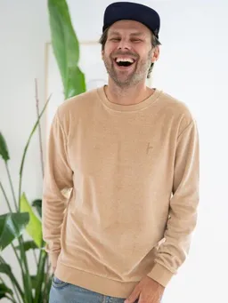 FUXBAU FUXBAU Männer Samt Pullover - beige gelb geriffelt – Produktbild 1 von 1