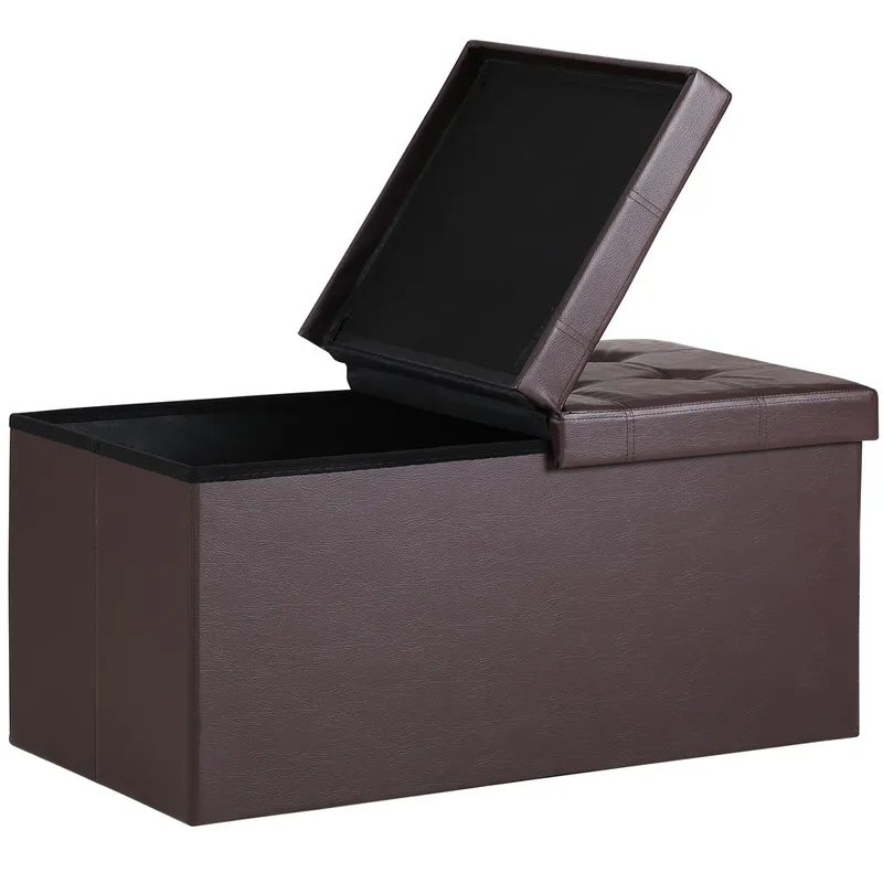 Casaria® Casaria Casaria Sitzbank Braun 80x40x40cm mit Stauraum faltbar – Produktbild 1 von 1