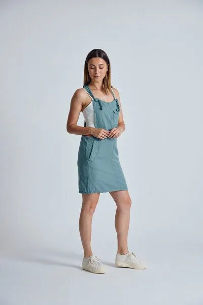 Flax and Loom Flax and Loom Leinen Latzkleid Peggy, Retro blue (grün), – Produktbild 3 von 7