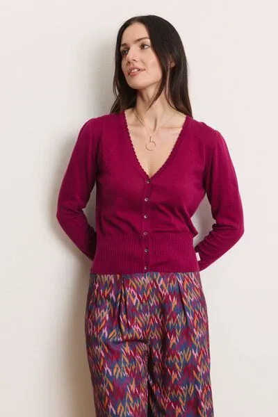 Tranquillo Tranquillo Cardigan Linaa aus Biobaumwolle, Raspberry, – Produktbild 5 von 7