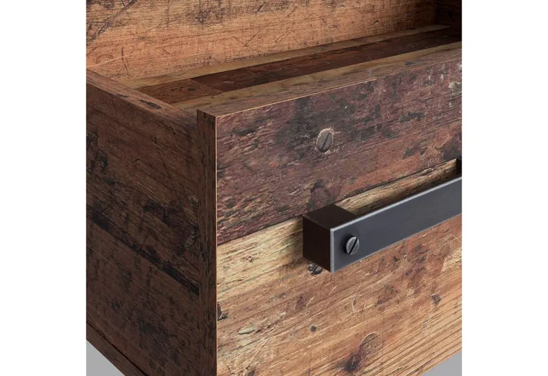FORTE Schreibtisch Clif, Computertisch mit Schubladen, Industriedesign, Breite 160 cm, Braun|grau, – Produktbild 4 von 4