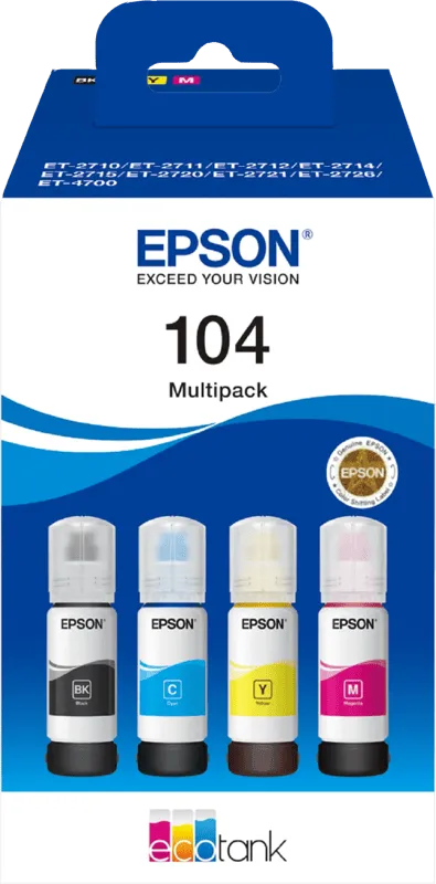 Epson Epson Tinten 104 schwarz, cyan, magenta, gelb, 4er-Set – Produktbild 3 von 4