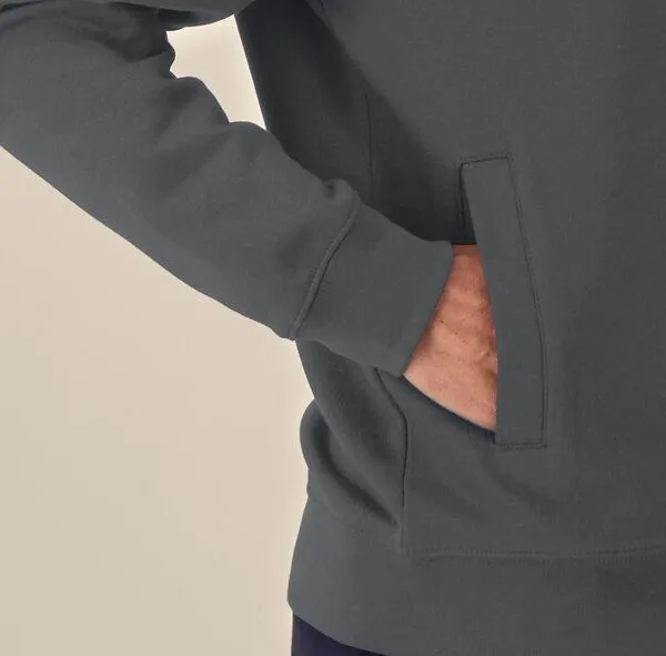 FAIRTICKEN BASICS FAIRTICKEN BASICS Unisex Stehkragen Zipper aus 85% Bio-Baumwolle und 15% recycelten Polyester, Anthrazite, – Produktbild 3 von 3