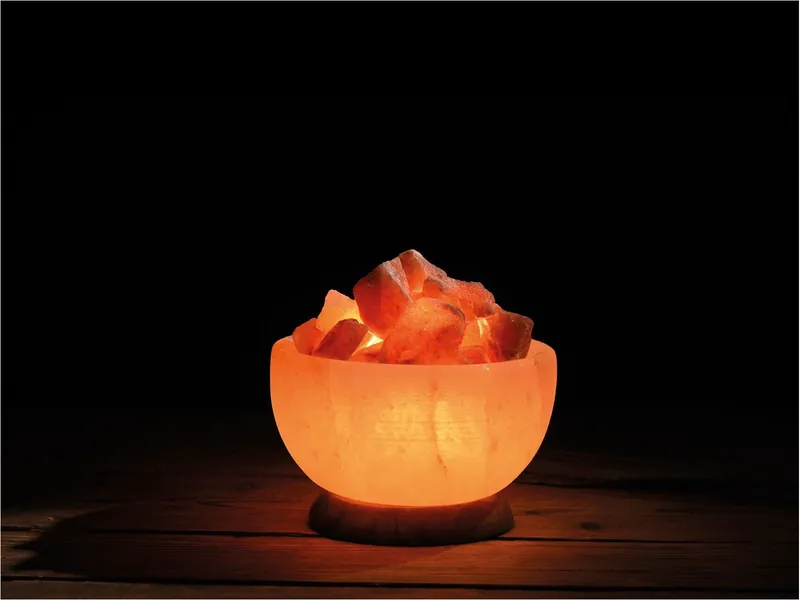 Wagner Life Design Beleuchtete Salzkristallschale Durchmesser ca. 15 cm, Gewicht ca. 3 kg, Orange, – Produktbild 2 von 2