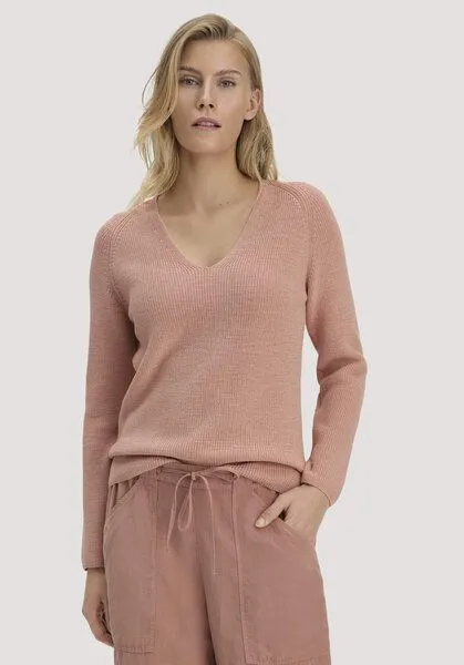 hessnatur hessnatur Strick Pullover Regular aus reiner Bio-Baumwolle, Rosé, – Produktbild 1 von 4