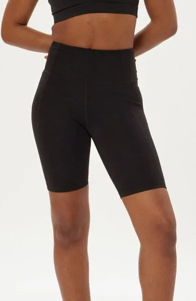 Girlfriend Collective Girlfriend Collective Damen Bike Shorts mit hohem Bund „Compressive" aus recyceltem Plastik, Schwarz, – Produktbild 3 von 4