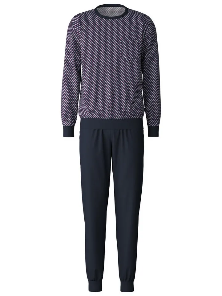 CALIDA CALIDA Pyjama Relax Imprint (2 tlg) mit zeitlosem Design, Rot, – Produktbild 2 von 5