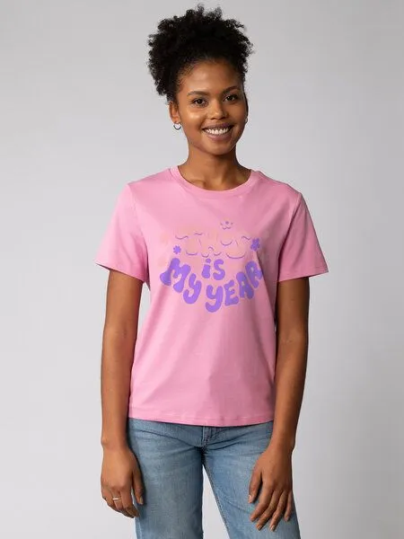 watapparel watapparel T-Shirt Frauen This is my year, Bubble pink, – Produktbild 1 von 3