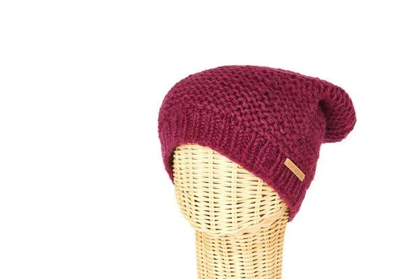 short'n'pietz short'n'pietz Schurwollmütze links gestrickt, Lila, – Produktbild 1 von 2