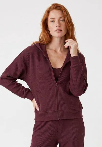 ORGANICATION ORGANICATION JENNIFER | Waffel-Hoodiejacke aus Bio-Baumwolle & recyceltem Polyester, Red, – Produktbild 1 von 5