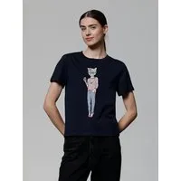 watapparel watapparel T-Shirt Frauen Hipster Cat with Moustache – Produktbild 1 von 1