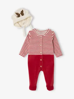 Envie De Fraise Baby Schlafanzug und Mütze aus Samt ENVIE DE FRAISE – Produktbild 1 von 1