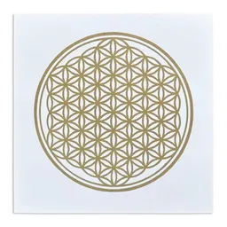 Veskor Cassiopeia Veskor Cassiopeia BLUME DES LEBENS II | Goldener Heilige Geometrie Linoldruck | 20 × 20 cm – Produktbild 1 von 1