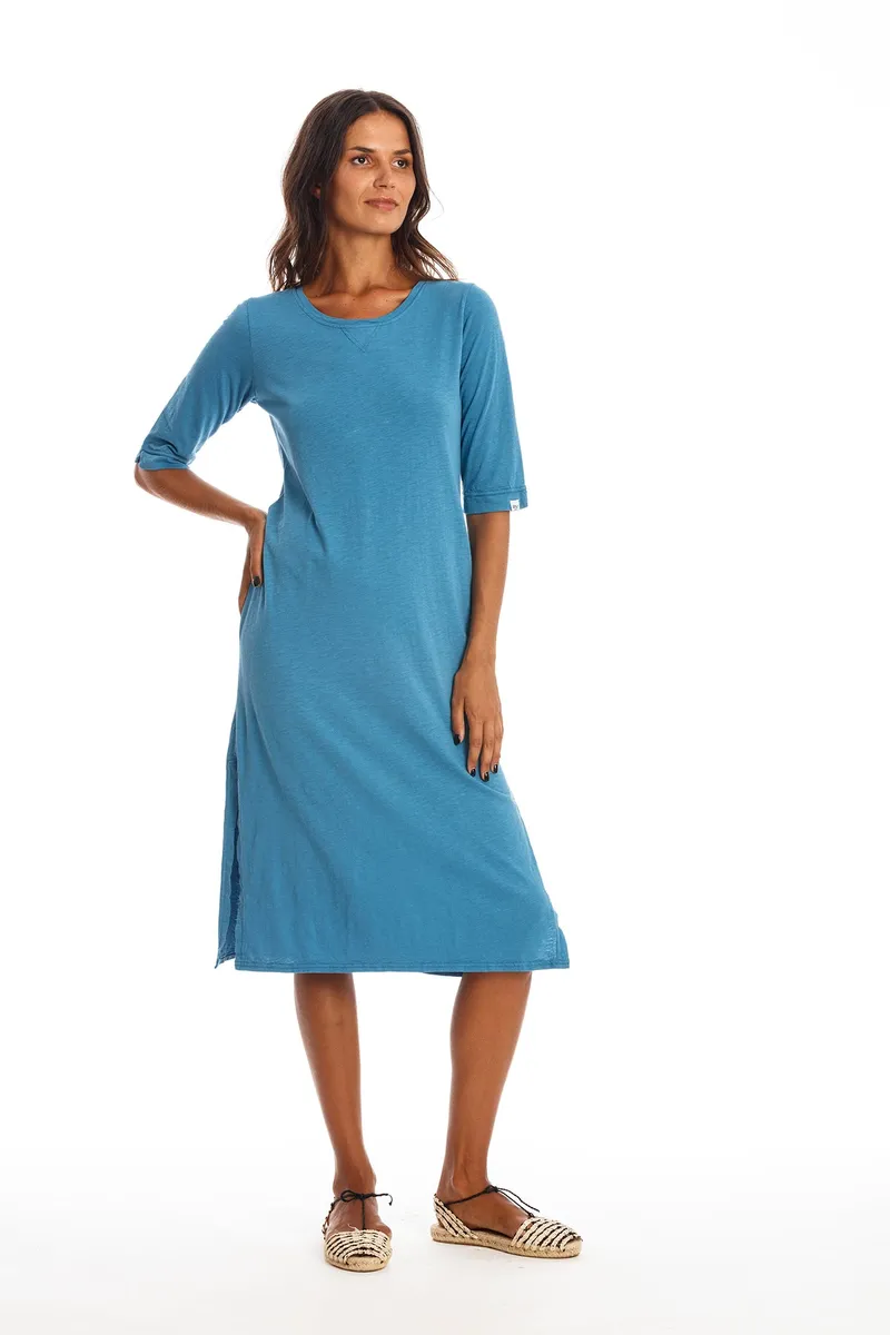 RAVENS VIEW IBIZA RAVENS VIEW IBIZA Damen vegan Kleid Mia Maui Blau, Blau, – Produktbild 1 von 2