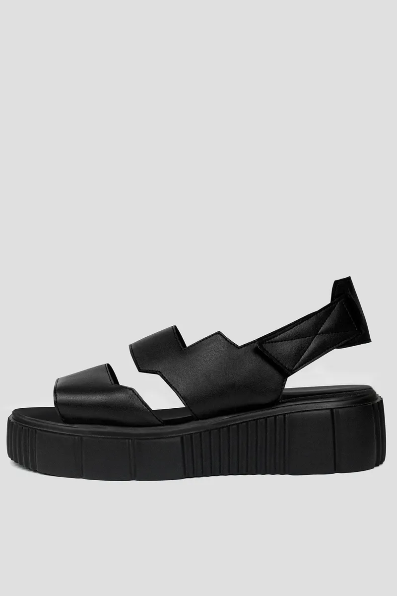 BOHEMA BOHEMA Damen vegan Edle Sandalen Aus Kaktusleder Desserto®, Schwarz, – Produktbild 2 von 2