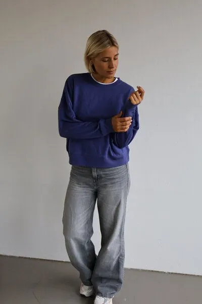 Kultgut Kultgut Goodness Sweater 100% Bio-Baumwolle - Ein schöner Allrounder im Boxistyle, Lila(deepviolet), – Produktbild 4 von 4