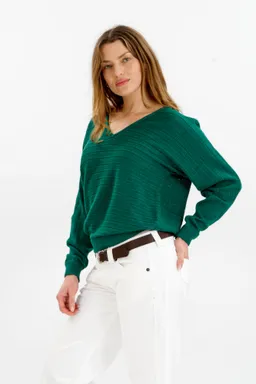 KOMODO KOMODO Damen vegan Pullover Pia Pointelle Grün – Produktbild 1 von 1