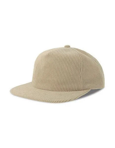 Atlantis Headwear Cord Cap größenverstellbar Recycelt grober Kord 5 Panels von Atlantis Headwear, Stone, – Produktbild 1 von 4