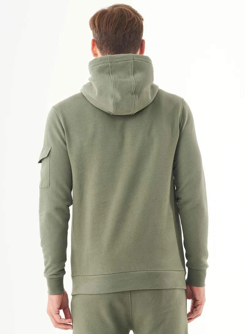 ORGANICATION ORGANICATION Herren vegan Soft Touch Sweat Hoodie Olive, Grün, – Produktbild 1 von 2