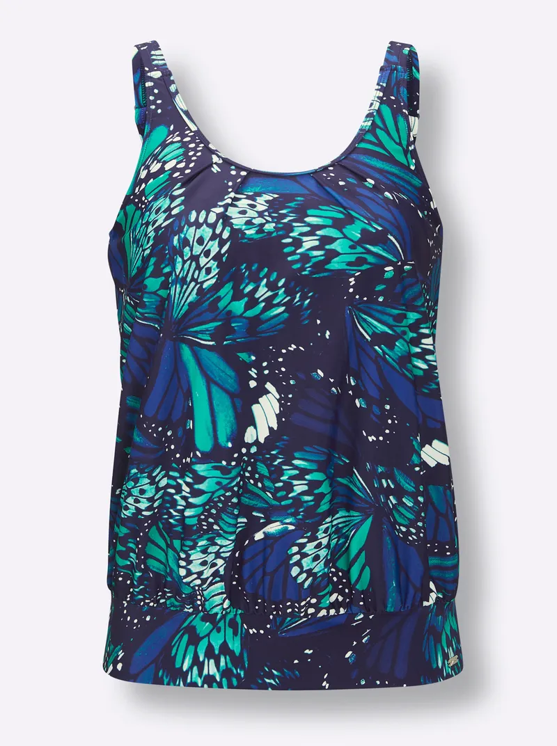 feel good Tankini-Oberteil marine-royalblau-bedruckt, Marine-royalblau-bedruckt, – Produktbild 1 von 2