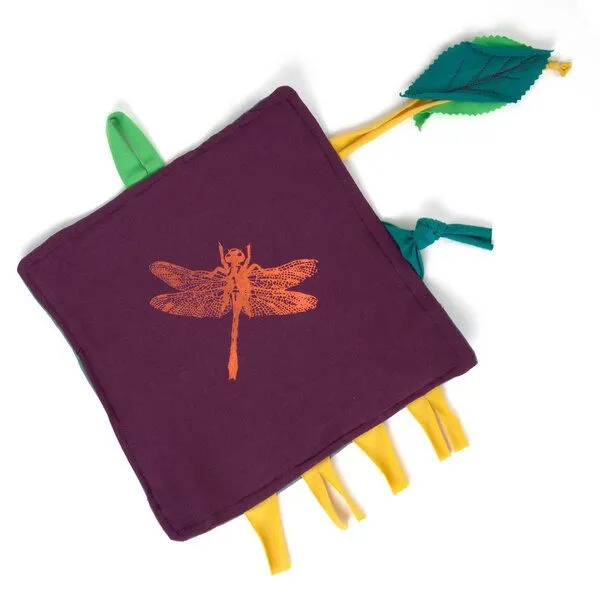 HANDGEDRUCKT Knistertuch HANDGEDRUCKT Azurjungfer, Aubergine, – Produktbild 1 von 4