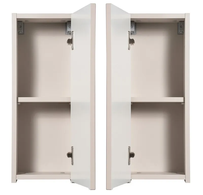 Lomadox Hängeschrank NEWPORT-56-CASHMERE Wandschrank Badschrank, kaschmir, gerillte Front, ca. 20/57/19cm, Beige|weiß, – Produktbild 4 von 5
