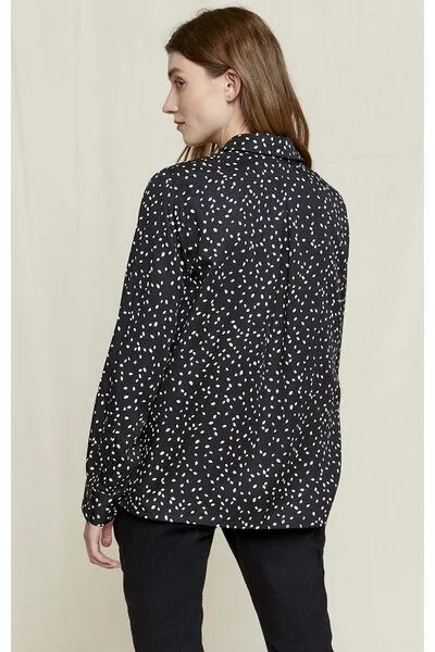 People Tree People Tree Schwarze Bluse mit Blätterdruck - Catherine – Produktbild 4 von 4