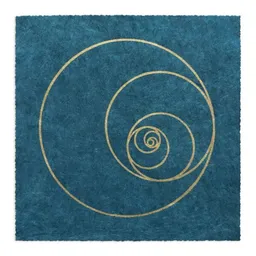 Veskor Cassiopeia Veskor Cassiopeia FIBONACCI KREISE Heilige Geometrie Linoldruck | 22 × 22 cm | Gold auf Petrol-Blau – Produktbild 1 von 1