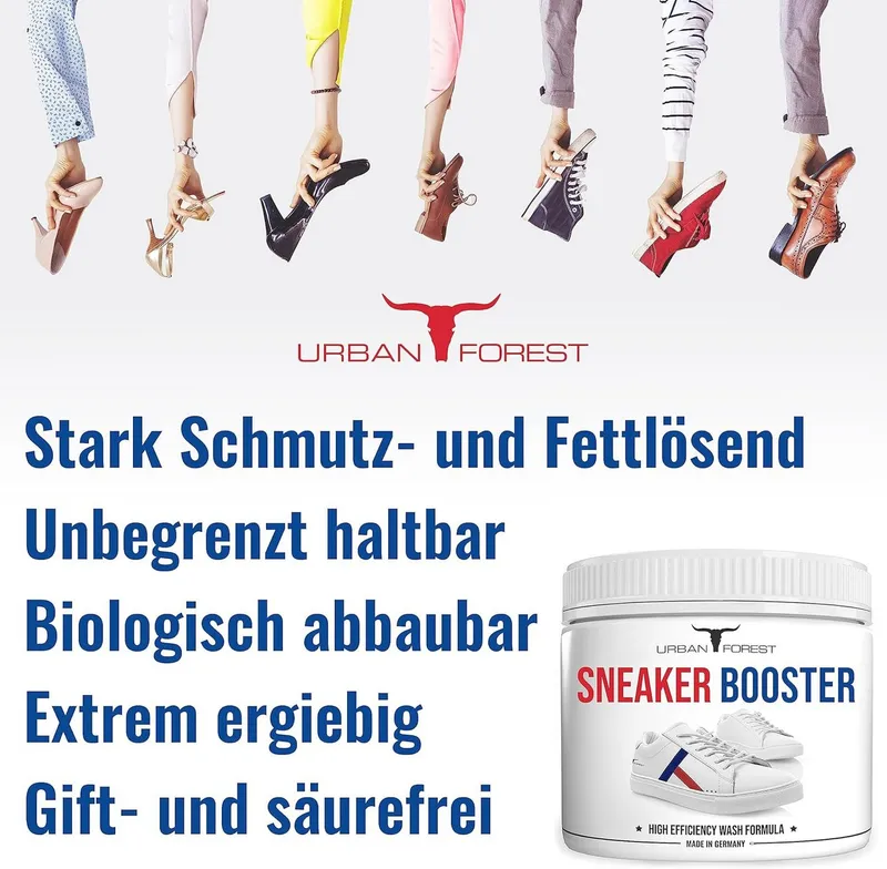 URBAN FOREST Sneaker Reiniger-Booster 250ml + Schwamm + Tücher Schuhreiniger (3-St. Booster 250ml + Schwamm+ Tücher 250ml) – Produktbild 3 von 5